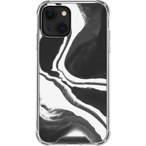 Black Marble Ink iPhone 14 Clear Case